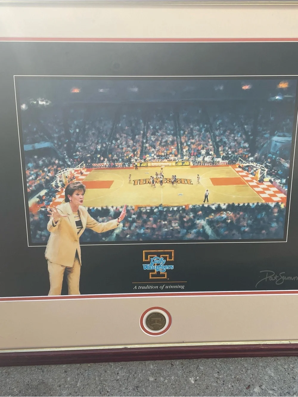 Tennessee Volunteers Pat Summitt  Head Coach Handsigned Art